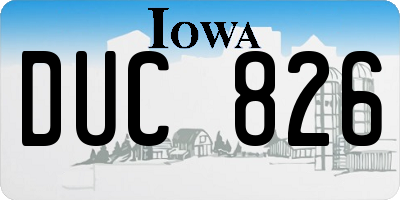 IA license plate DUC826
