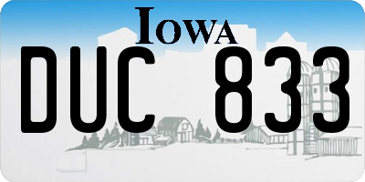 IA license plate DUC833
