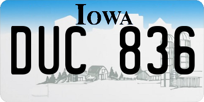 IA license plate DUC836