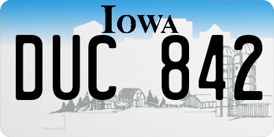 IA license plate DUC842