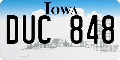 IA license plate DUC848