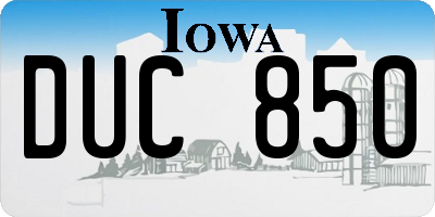 IA license plate DUC850