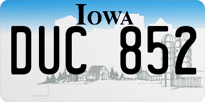 IA license plate DUC852