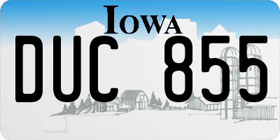IA license plate DUC855