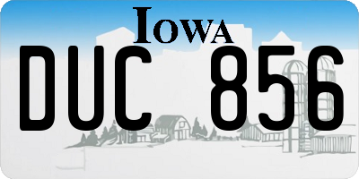 IA license plate DUC856