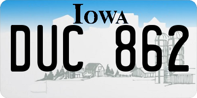 IA license plate DUC862