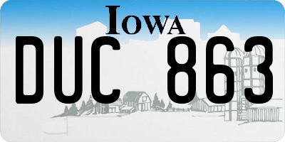 IA license plate DUC863