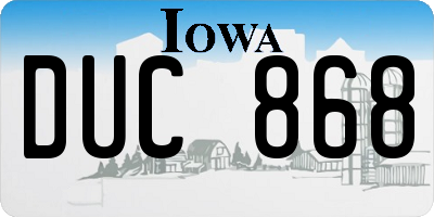 IA license plate DUC868