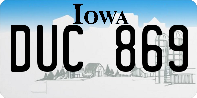 IA license plate DUC869