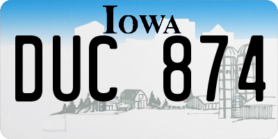IA license plate DUC874