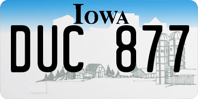 IA license plate DUC877