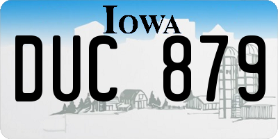 IA license plate DUC879