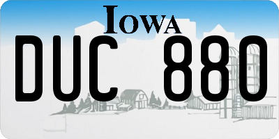 IA license plate DUC880