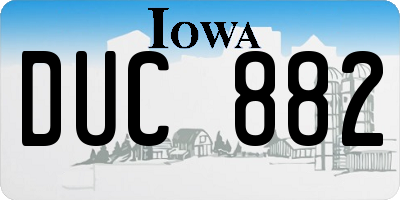 IA license plate DUC882