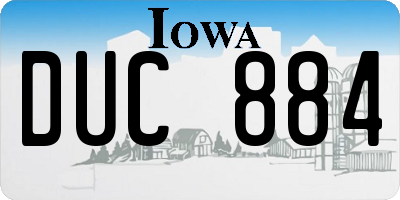 IA license plate DUC884