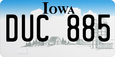 IA license plate DUC885