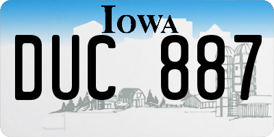 IA license plate DUC887