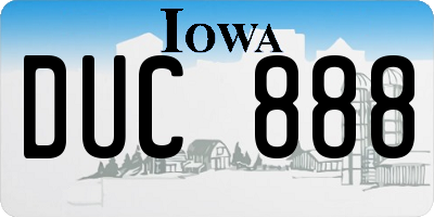 IA license plate DUC888