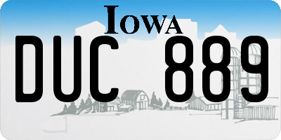 IA license plate DUC889