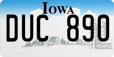 IA license plate DUC890