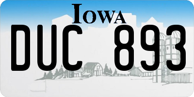 IA license plate DUC893