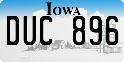 IA license plate DUC896