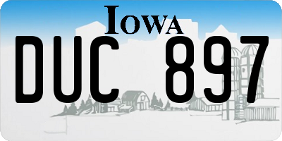 IA license plate DUC897