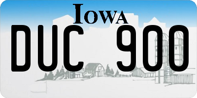 IA license plate DUC900