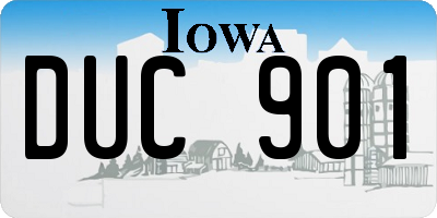 IA license plate DUC901