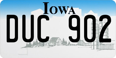 IA license plate DUC902