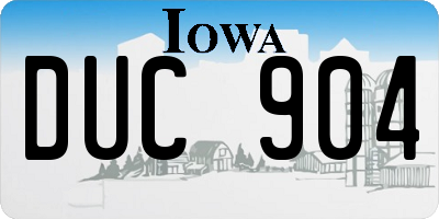 IA license plate DUC904