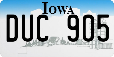 IA license plate DUC905