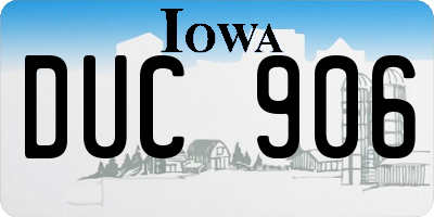 IA license plate DUC906