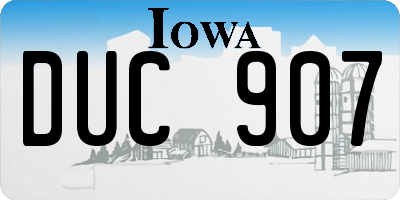 IA license plate DUC907