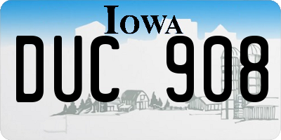 IA license plate DUC908