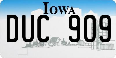 IA license plate DUC909