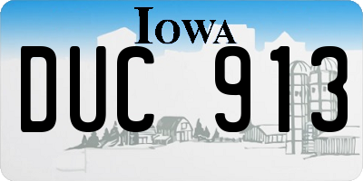 IA license plate DUC913