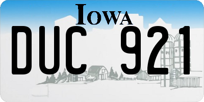 IA license plate DUC921