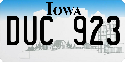 IA license plate DUC923