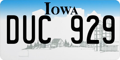 IA license plate DUC929