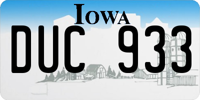 IA license plate DUC933