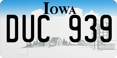 IA license plate DUC939