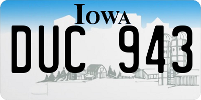 IA license plate DUC943