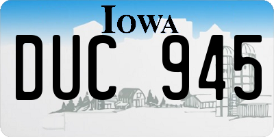 IA license plate DUC945