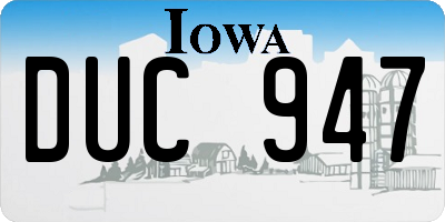 IA license plate DUC947
