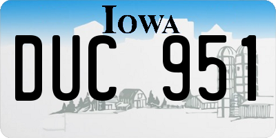 IA license plate DUC951