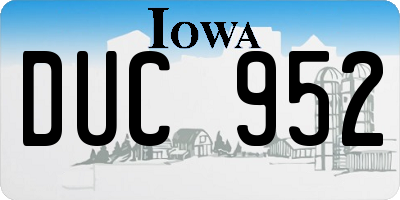 IA license plate DUC952