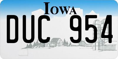 IA license plate DUC954