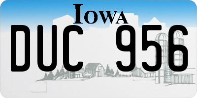 IA license plate DUC956