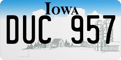 IA license plate DUC957